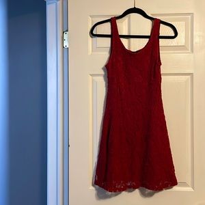 Red lace dress